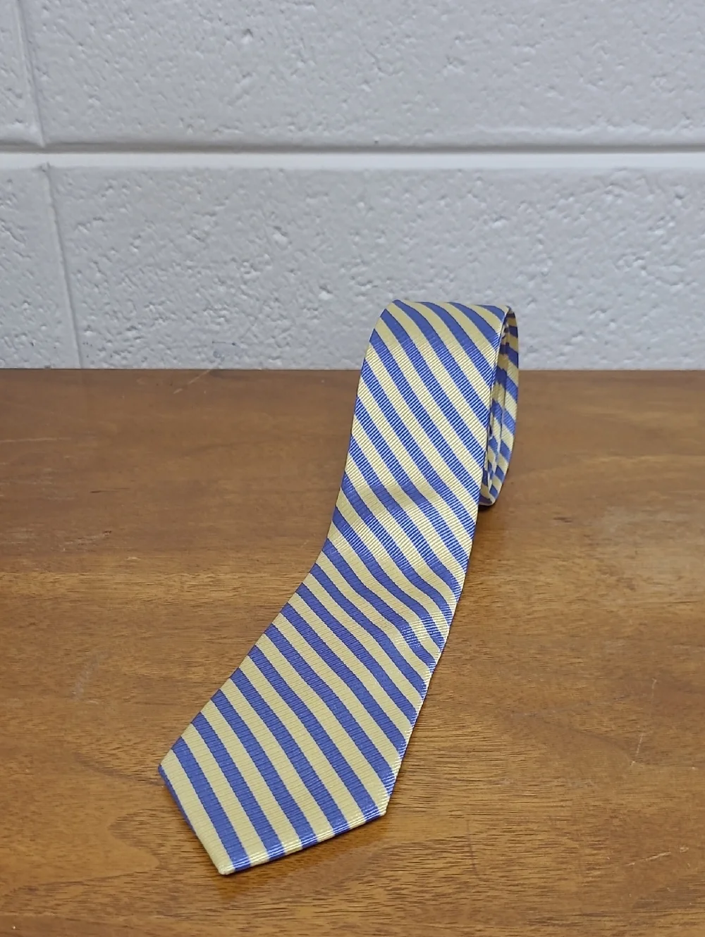 Crewcuts Yellow & Blue Striped Silk Tie